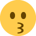 całująca twarz — emotka w stylu X (Twitter), Twemoji