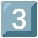 klawisz: 3 — emotka w stylu Google (Android), Noto Emoji