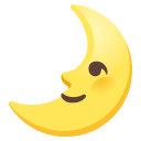 pierwsza kwadra księżyca z twarzą — emotka w stylu Google (Android), Noto Emoji