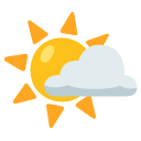 słońce za chmurką — emotka w stylu Google (Android), Noto Emoji