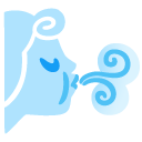 dmuchająca twarz wiatru — emotka w stylu Google (Android), Noto Emoji