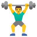 mężczyzna podnoszący ciężary — emotka w stylu Google (Android), Noto Emoji