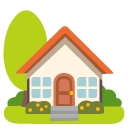 dom z ogrodem — emotka w stylu Google (Android), Noto Emoji