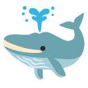 wieloryb tryskający wodą — emotka w stylu Google (Android), Noto Emoji