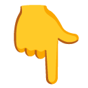 dłoń z palcem wskazującym w dół — emotka w stylu Google (Android), Noto Emoji