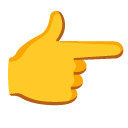 dłoń z palcem wskazującym w prawo — emotka w stylu Google (Android), Noto Emoji