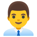 mężczyzna pracownik biurowy — emotka w stylu Google (Android), Noto Emoji