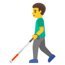 mężczyzna z białą laską — emotka w stylu Google (Android), Noto Emoji