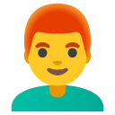mężczyzna: rude włosy — emotka w stylu Google (Android), Noto Emoji