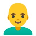 mężczyzna: łysy — emotka w stylu Google (Android), Noto Emoji
