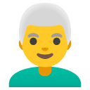 mężczyzna: białe włosy — emotka w stylu Google (Android), Noto Emoji