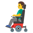 mężczyzna na elektrycznym wózku inwalidzkim — emotka w stylu Google (Android), Noto Emoji