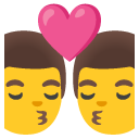 pocałunek: mężczyzna i mężczyzna — emotka w stylu Google (Android), Noto Emoji