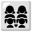 rodzina: kobieta, kobieta, dziewczynka i dziewczynka — emotka w stylu Google (Android), Noto Emoji