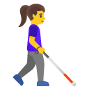 kobieta z białą laską: zwrócony w prawo — emotka w stylu Google (Android), Noto Emoji