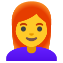 kobieta: rude włosy — emotka w stylu Google (Android), Noto Emoji
