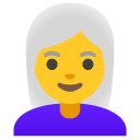 kobieta: białe włosy — emotka w stylu Google (Android), Noto Emoji