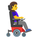 kobieta na elektrycznym wózku inwalidzkim: zwrócony w prawo — emotka w stylu Google (Android), Noto Emoji