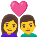 para z sercem: kobieta i mężczyzna — emotka w stylu Google (Android), Noto Emoji