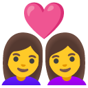 para z sercem: kobieta i kobieta — emotka w stylu Google (Android), Noto Emoji