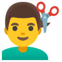 mężczyzna podczas strzyżenia — emotka w stylu Google (Android), Noto Emoji
