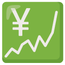 wykres wzrostu z symbolem jena — emotka w stylu Google (Android), Noto Emoji