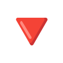 czerwony trójkąt skierowany w dół — emotka w stylu Google (Android), Noto Emoji