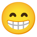szeroko uśmiechnięta twarz o roześmianych oczach — emotka w stylu Google (Android), Noto Emoji