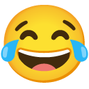 twarz ze łzami radości — emotka w stylu Google (Android), Noto Emoji