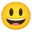uśmiechnięta twarz z otwartymi ustami — emotka w stylu Google (Android), Noto Emoji