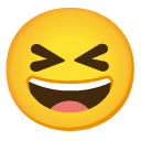 uśmiechnięta twarz z przymrużonymi oczami — emotka w stylu Google (Android), Noto Emoji