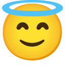 uśmiechnięta twarz z aureolą — emotka w stylu Google (Android), Noto Emoji