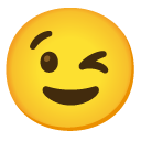 twarz puszczająca oko — emotka w stylu Google (Android), Noto Emoji