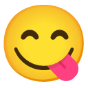twarz delektująca się pysznym jedzeniem — emotka w stylu Google (Android), Noto Emoji