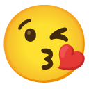 twarz przesyłająca całusa — emotka w stylu Google (Android), Noto Emoji