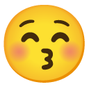 całująca twarz z zamkniętymi oczami — emotka w stylu Google (Android), Noto Emoji