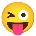 twarz wystawiająca język i puszczająca oko — emotka w stylu Google (Android), Noto Emoji