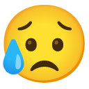 smutna twarz z wyrazem ulgi — emotka w stylu Google (Android), Noto Emoji