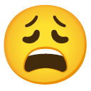 znużona twarz — emotka w stylu Google (Android), Noto Emoji