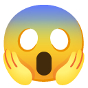 twarz krzycząca ze strachu — emotka w stylu Google (Android), Noto Emoji