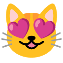 uśmiechnięty kot z oczami w kształcie serca — emotka w stylu Google (Android), Noto Emoji