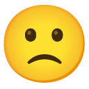 lekko zachmurzona twarz — emotka w stylu Google (Android), Noto Emoji