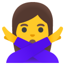kobieta pokazująca gest NIE — emotka w stylu Google (Android), Noto Emoji