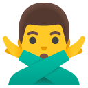 mężczyzna pokazujący gest NIE — emotka w stylu Google (Android), Noto Emoji