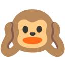 małpa zasłaniająca uszy — emotka w stylu Google (Android), Noto Emoji