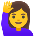 kobieta podnosząca rękę — emotka w stylu Google (Android), Noto Emoji