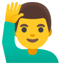mężczyzna podnoszący rękę — emotka w stylu Google (Android), Noto Emoji