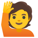 osoba podnosząca rękę — emotka w stylu Google (Android), Noto Emoji