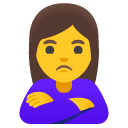 nadąsana kobieta — emotka w stylu Google (Android), Noto Emoji