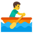 mężczyzna wiosłujący w łodzi — emotka w stylu Google (Android), Noto Emoji